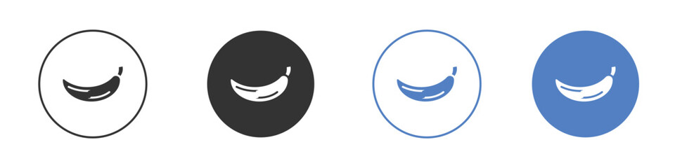 Banana icon collection for app in black and blue colors