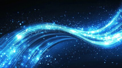 Obraz premium Blue glowing waves