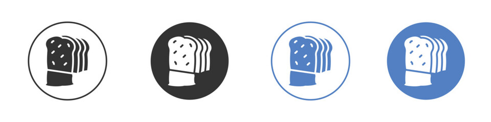 Bread loaf icon collection for app in black and blue colors