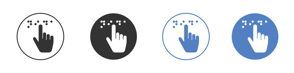 Fototapeta premium Braille icon collection for app in black and blue colors