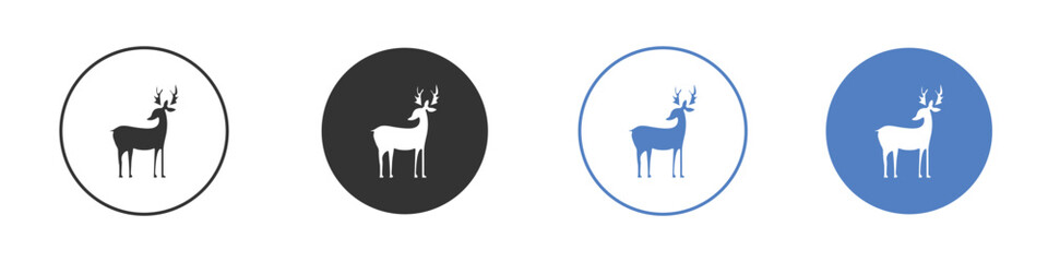 Deer icon collection for app in black and blue colors