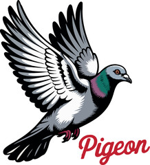 Flying pigeon bird logo vector .