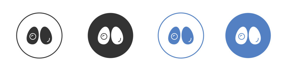 Egg icon collection for app in black and blue colors