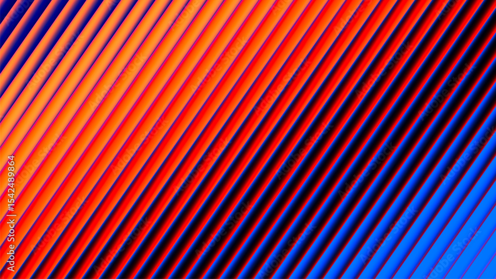 Poster futuristic neon texture with vibrant shades of red blue gradients and bright smooth fluted diagonal 