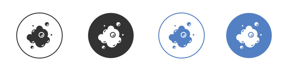 Foam icon collection for app in black and blue colors