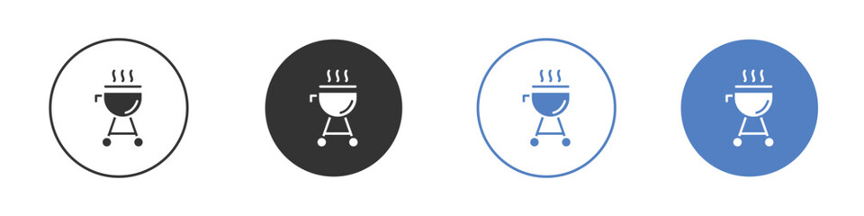 Grill icon collection for app in black and blue colors