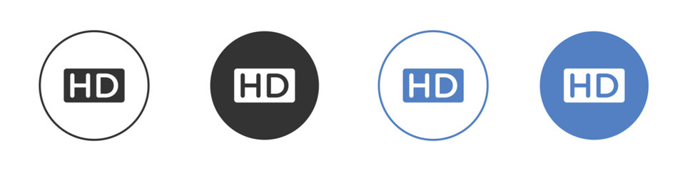 Fototapeta premium High definition icon collection for app in black and blue colors