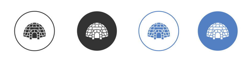 Igloo icon collection for app in black and blue colors