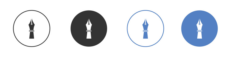 Obraz premium Pen nib icon collection for app in black and blue colors