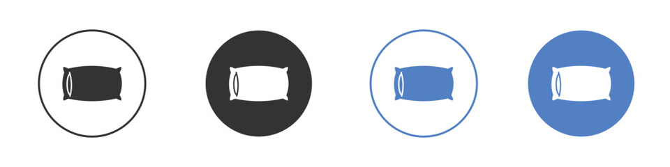 Pillow icon collection for app in black and blue colors