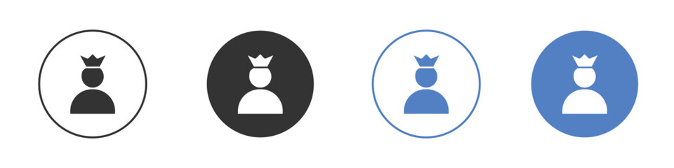Premium User icon collection for app in black and blue colors