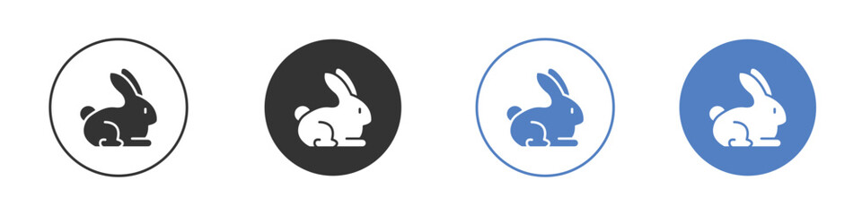 Rabbit icon collection for app in black and blue colors