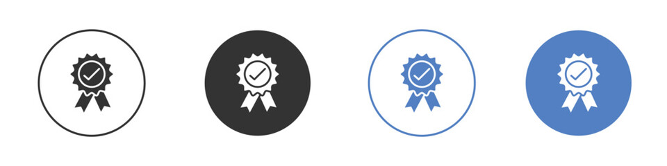 Rosette icon collection for app in black and blue colors