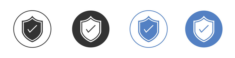 Safe icon collection for app in black and blue colors