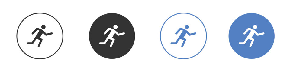 Running icon collection for app in black and blue colors