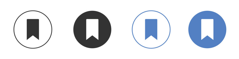 Save post icon collection for app in black and blue colors