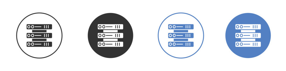 Server icon collection for app in black and blue colors