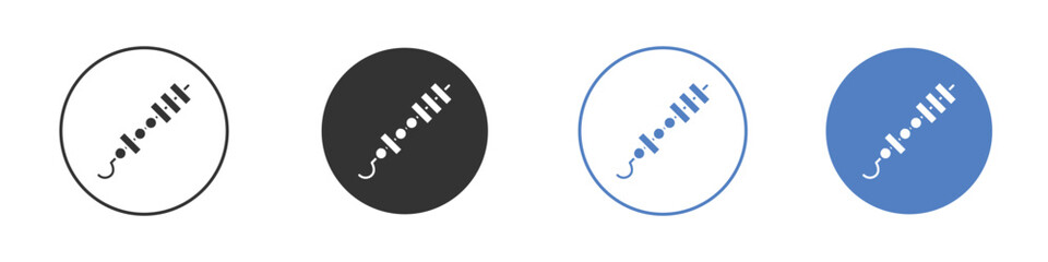 Skewer icon collection for app in black and blue colors