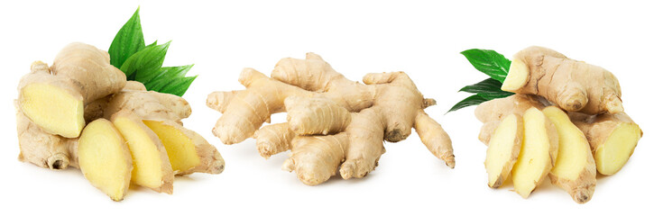 collection of gingers isolated on a white background