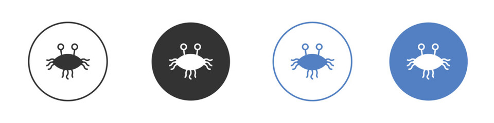 Spaghetti Monster Flying icon collection for app in black and blue colors