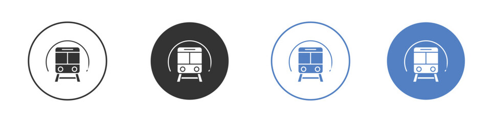 Subway icon collection for app in black and blue colors