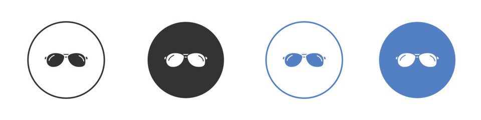 Sunglasses icon collection for app in black and blue colors