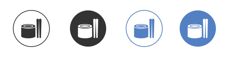 Sushi icon collection for app in black and blue colors