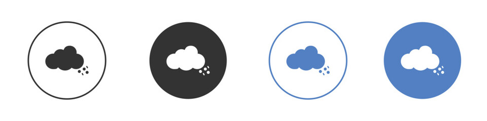 Thought bubble icon collection for app in black and blue colors