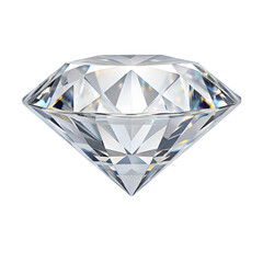 Sparkling 3 D Render of a Clear Diamond Icon on White 1