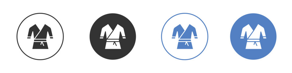 Uniform martial art icon collection for app in black and blue colors © Win