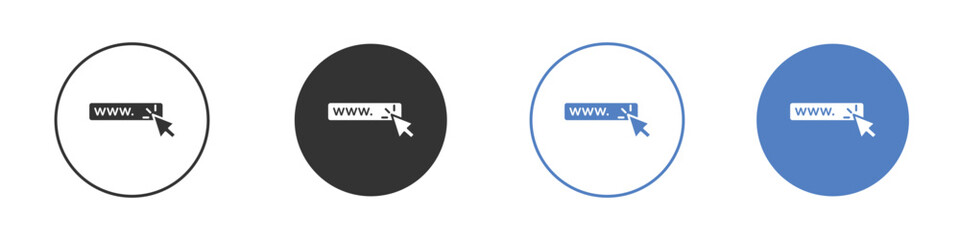 Url icon collection for app in black and blue colors