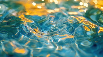 Rippled water surface with a splash