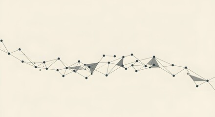 Abstract Network Connection: Data Visualization on Cream Background