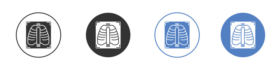 X ray icon collection for app in black and blue colors