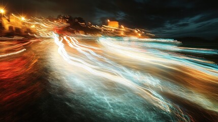 Night City Traffic Trails