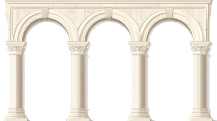 Naklejka premium Set of classical column arches on white background