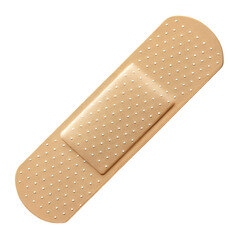 Beige Adhesive Bandage Medical Plaster Icon 3 D Render Isolated White Background