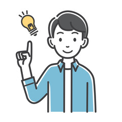 アイデアが閃く若い男性