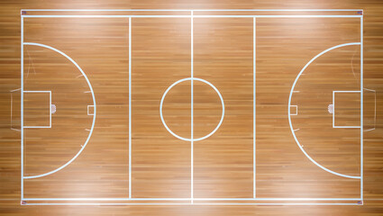 Aerial Shot of Modern Indoor Soccer Field with Symmetrical Lines