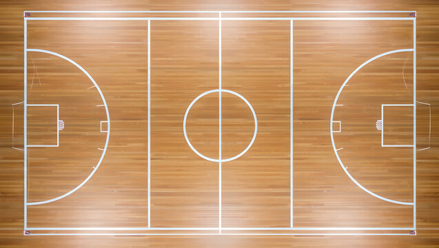 Aerial Shot of Modern Indoor Soccer Field with Symmetrical Lines