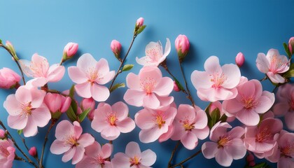 vivid pink flowers in bloom against a serene blue backdrop captivating floral display