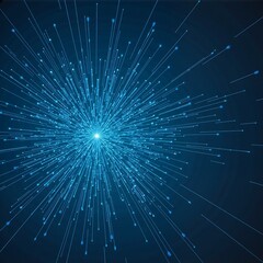 Abstract Glowing Light Beams Expanding From The Center