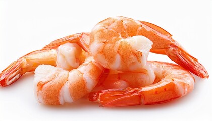 boiled shrimp isolated object white background