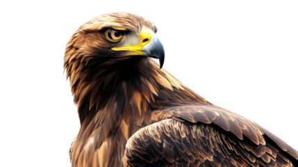portrait of a eagle on white background