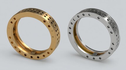 Finished ring render shown with exploded view of assembly in jewelry CAD software