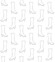 Vector seamless pattern of hand drawn sketch doodle outline high boot isolated on white background