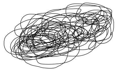 Rabisco ca&oacute;tico, linhas emaranhadas aleat&oacute;rias, esbo&ccedil;o desenhado &agrave; m&atilde;o de l&aacute;pis. Doodle, scribble, sketch PNG svg.