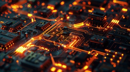 Fototapeta premium Glowing circuit board