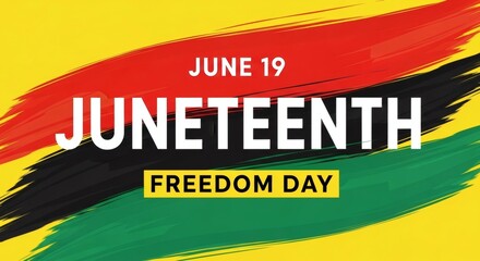 Juneteenth Commemoration with Bold Graphic Strokes - Banner Art for Social Observance