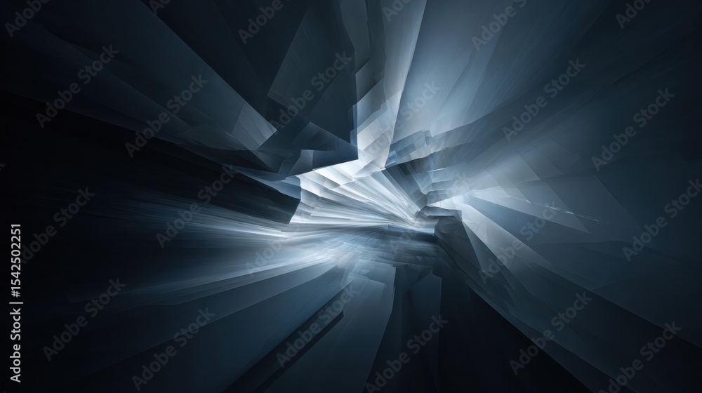 Poster Falling Shape in an Endless Soft Abyss Creating a Sense of Infinite Depth and Movement